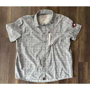 Canada Weather Gear Button Down Mens Shirt Sz L Air Mesh Vented Fishing Gray